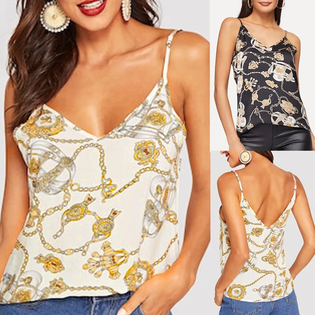 Fashion Womens Vest Top Sleeveless Chain Print T-Shirt Blouse Casual Tank Feminino Summer 2019 ladies daily Clothing
Fashion Womens Vest Top Sleeveless Chain Print T-Shirt Blouse Casual Tank Feminino Summer 2019 ladies daily Clothing