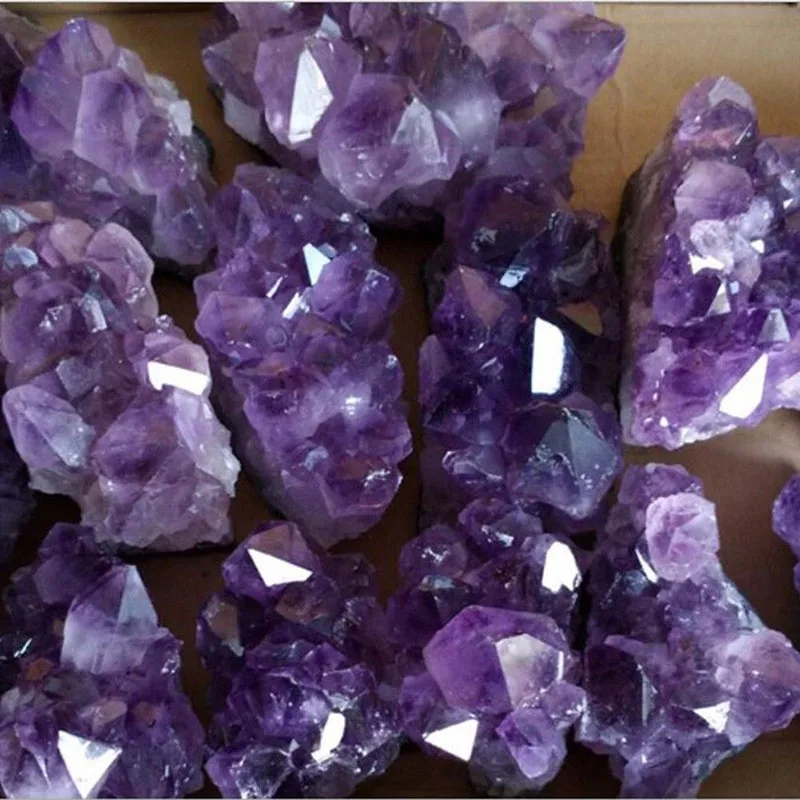 New Uruguay Natural Amethyst Cluster Geode Purple Crystal Quartz Specimen Home Decor