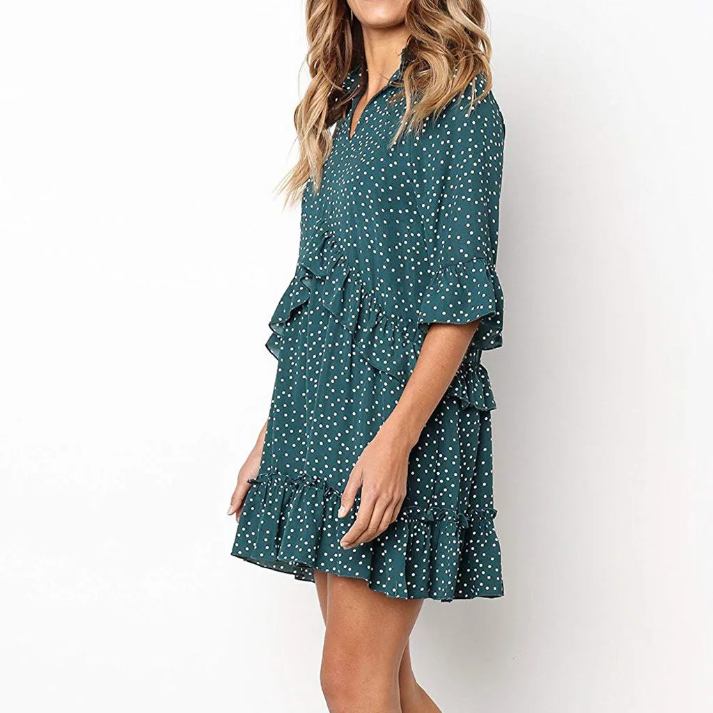 Polka Dot Print Dress Women Flounce Hem Sleeveless Summer Beach Dresses Casual Round Neck Short Dress
Polka Dot Print Dress Women Flounce Hem Sleeveless Summer Beach Dresses Casual Round Neck Short Dress