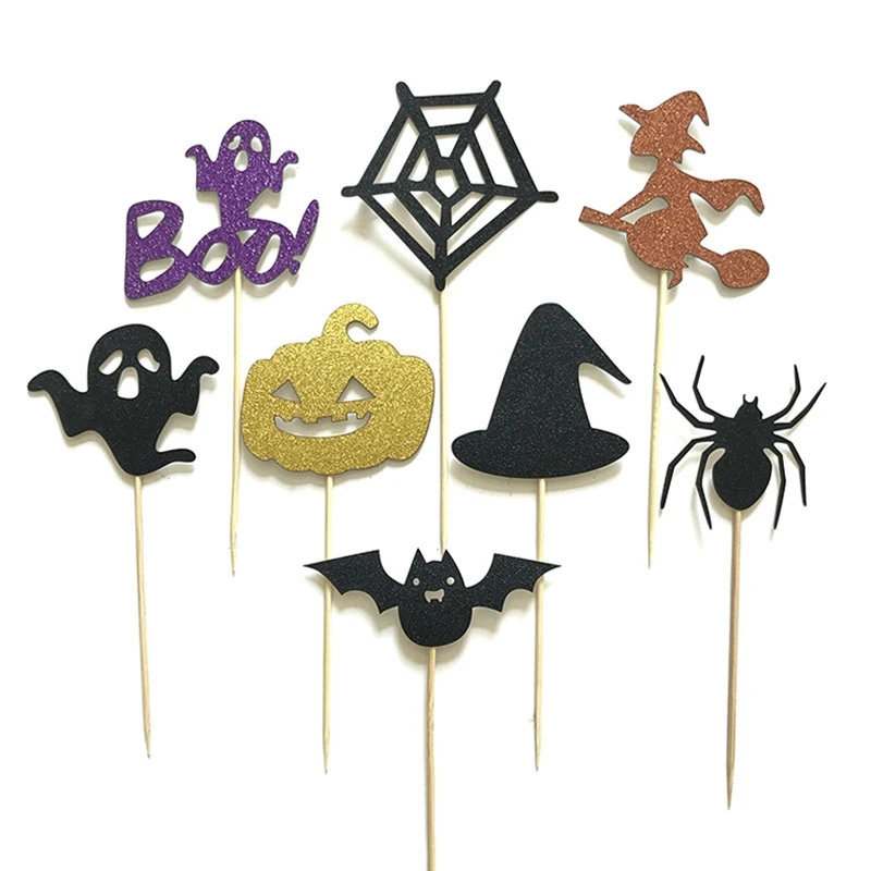 8pcs Happy Halloween Cake ToppersCake Toppers For Halloween Cake Decoration Pumpkin Ghost Cat Bats Spider Witch Cupcake Flags
8pcs Happy Halloween Cake ToppersCake Toppers For Halloween Cake Decoration Pumpkin Ghost Cat Bats Spider Witch Cupcake Flags