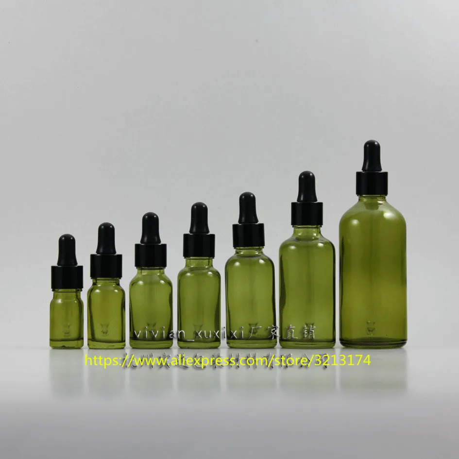 Фото 5 мл 10 15 20 30 50 100 оливково-зеленое стекло флакон-капельница бутылки эфирные масла