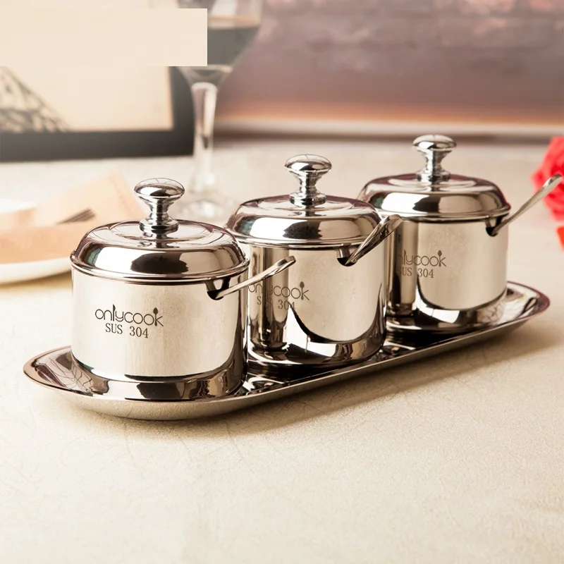 3Pcs/Set 300mL/Pcs European Spice Jar Suit 304StainlessSteel Seasoning Box Kitchen Seasoning Oil Salt Shaker Lovely High-Quality
3Pcs/Set 300mL/Pcs European Spice Jar Suit 304StainlessSteel Seasoning Box Kitchen Seasoning Oil Salt Shaker Lovely High-Quality