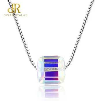 DR Brand Real 925 Sterling Silver Box Chain Necklaces for Women Simple Design Square Bead Pendant Women Necklace Gift 2019
DR Brand Real 925 Sterling Silver Box Chain Necklaces for Women Simple Design Square Bead Pendant Women Necklace Gift 2019