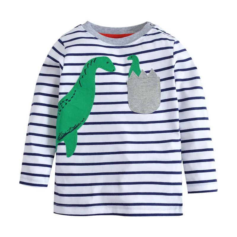 Applique two cute dinosaurs baby boys cartoon t shirts kids new striped long sleeves autumn clothes hot selling t shirt for boys
Applique two cute dinosaurs baby boys cartoon t shirts kids new striped long sleeves autumn clothes hot selling t shirt for boys