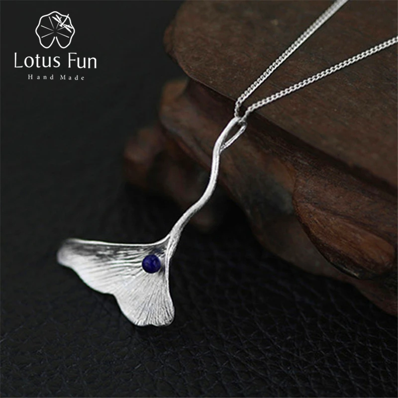 Lotus Fun Real 925 Sterling Silver Natural Lapis Handmade Fine Jewelry Ginkgo Leaf Pendant without Chain Acessorios for Women
Lotus Fun Real 925 Sterling Silver Natural Lapis Handmade Fine Jewelry Ginkgo Leaf Pendant without Chain Acessorios for Women