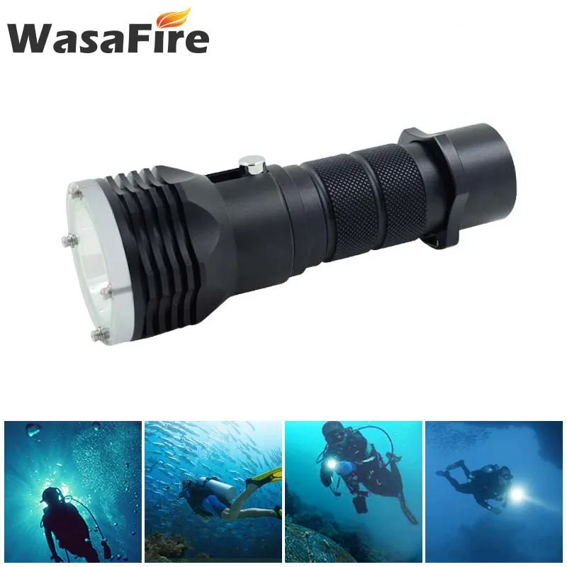 

Wasafire Portable Diving Flashlight 10000 Lumen XM-L L2 LED Flash Light Underwater Lantern Waterproof 100m DiveTorch For Hunting