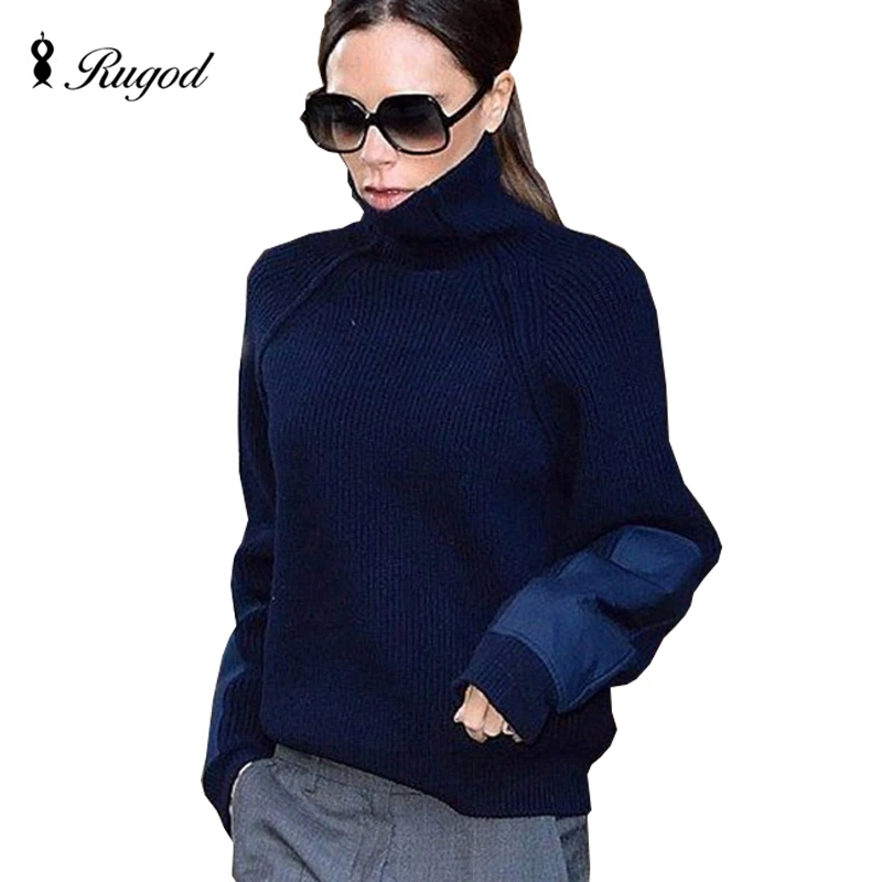 RUGOD 2018 Military Patch Sleeve Jumper Winter Knitting Sweater Women Turtleneck Patchwork Sweaters and Pullovers Pull Femme
RUGOD 2018 Military Patch Sleeve Jumper Winter Knitting Sweater Women Turtleneck Patchwork Sweaters and Pullovers Pull Femme