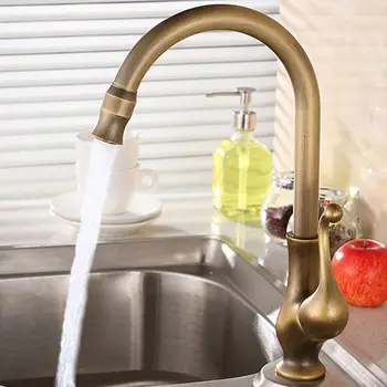 Antique Brass Finish Kitchen Faucet Bronze Single Handle Hot and Cold Water Kitchen Sink Tap
Antique Brass Finish Kitchen Faucet Bronze Single Handle Hot and Cold Water Kitchen Sink Tap