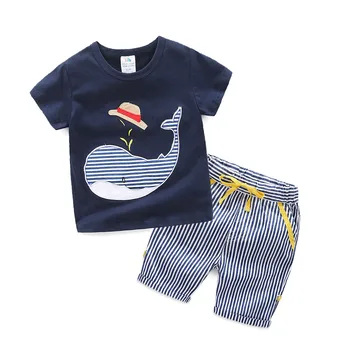 2020 Summer 2-10 Years Little Cartoon Whale Fish Print T Shirt+Striped Shorts Drawstring Handsome 2 Piece Kids Boys Casual Sets
2020 Summer 2-10 Years Little Cartoon Whale Fish Print T Shirt+Striped Shorts Drawstring Handsome 2 Piece Kids Boys Casual Sets