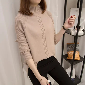 Thicken Turtleneck Women Sweaters Female Loose Knitted Solid Twisted Pullovers Winter Outwear Pull Tops 0.38
Thicken Turtleneck Women Sweaters Female Loose Knitted Solid Twisted Pullovers Winter Outwear Pull Tops 0.38