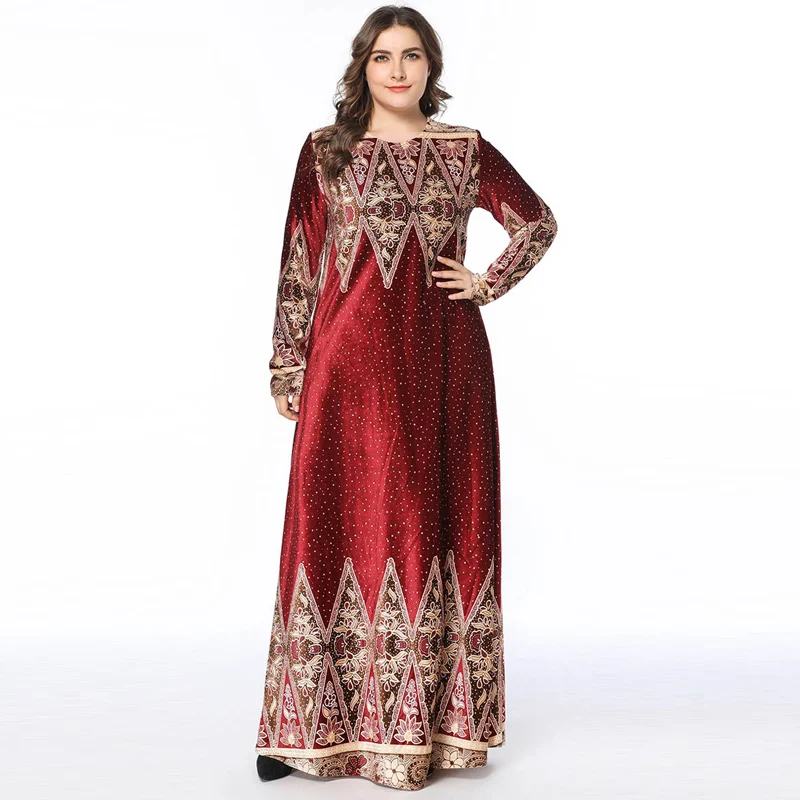 New 2018 Winter Abaya Muslim Velvet Dress Arabic Abayas Printed Geometry Pakistani Dubai Islamic Print Warm Dresses Wine vestido
New 2018 Winter Abaya Muslim Velvet Dress Arabic Abayas Printed Geometry Pakistani Dubai Islamic Print Warm Dresses Wine vestido