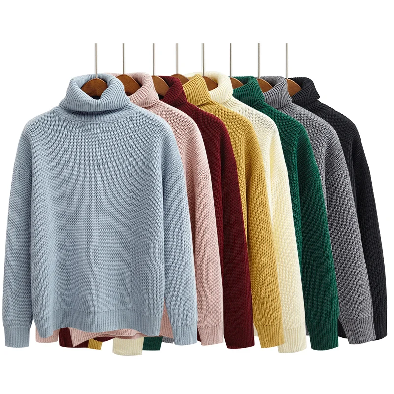 Harajuku Women Solid Color Turtleneck Loose Brief Thermal Thickening Retro Sweater Female Knitted Jumper And Pullover
Harajuku Women Solid Color Turtleneck Loose Brief Thermal Thickening Retro Sweater Female Knitted Jumper And Pullover