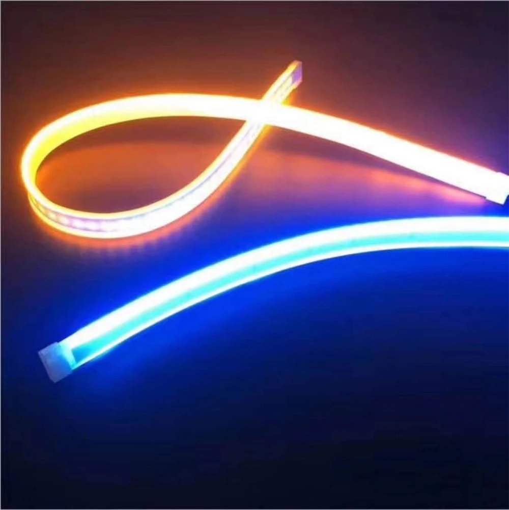 2Pcs New Slim Amber Sequential Flexible LED DRL Strip For Headlight daytime running light with yellow turn signal lamp 12V 60cm
2Pcs New Slim Amber Sequential Flexible LED DRL Strip For Headlight daytime running light with yellow turn signal lamp 12V 60cm