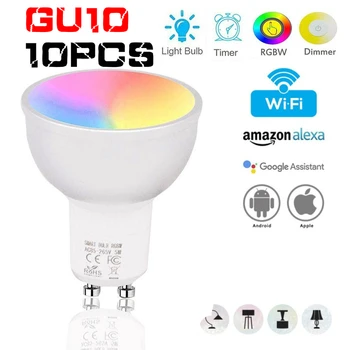 10PCS Smart Bulb WiFi GU10 RGBW 5W Led Dimmable Compatible with Alexa & Google Home Remote Control By Smartphone Tablet
10PCS Smart Bulb WiFi GU10 RGBW 5W Led Dimmable Compatible with Alexa & Google Home Remote Control By Smartphone Tablet