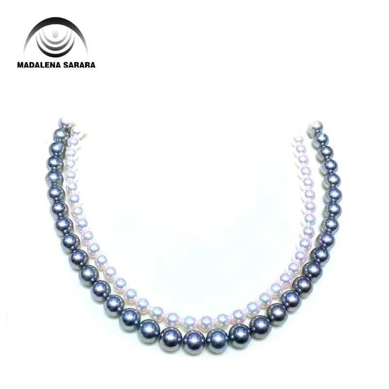 MADALENA SARARA Classical Pearl Necklace Two Rows Making 9mm Titanium Pearl And 7.5mm Akoya Pearl Strand Necklace 18
MADALENA SARARA Classical Pearl Necklace Two Rows Making 9mm Titanium Pearl And 7.5mm Akoya Pearl Strand Necklace 18