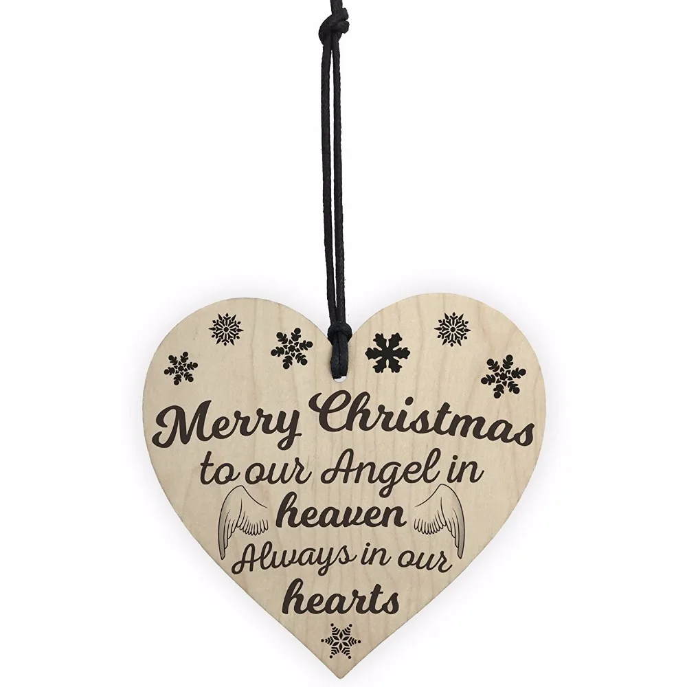 Merry Christmas Angel Heaven Wooden Hanging Heart Memorial Plaque Xmas Tree Decoration
Merry Christmas Angel Heaven Wooden Hanging Heart Memorial Plaque Xmas Tree Decoration