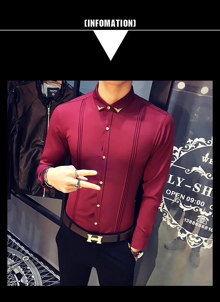 Camisa blanca plisada para hombre, camisas de esmoquin ajustadas, de manga larga, estilo inglés, informal, para fiesta Social y graduación, 5XL 13