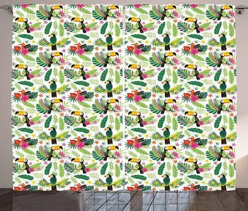 Parrot Curtains Tropical Island Jungle with Flora and Fauna Birds Toucan with Green Leaves Flowers Living Room Bedroom Window
Parrot Curtains Tropical Island Jungle with Flora and Fauna Birds Toucan with Green Leaves Flowers Living Room Bedroom Window