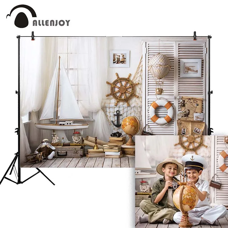 Allenjoy photography backdrop little sailor boat lifebuoy nautical map travel photo background studio photophone photocall prop
Allenjoy photography backdrop little sailor boat lifebuoy nautical map travel photo background studio photophone photocall prop