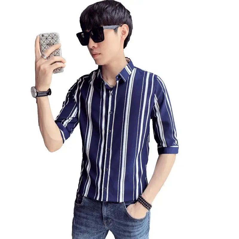 LOLDEAL Summer Thick Striped Shirt Men Half Sleeve Shirt Slim Fit Casual Shirt Male
LOLDEAL Summer Thick Striped Shirt Men Half Sleeve Shirt Slim Fit Casual Shirt Male
