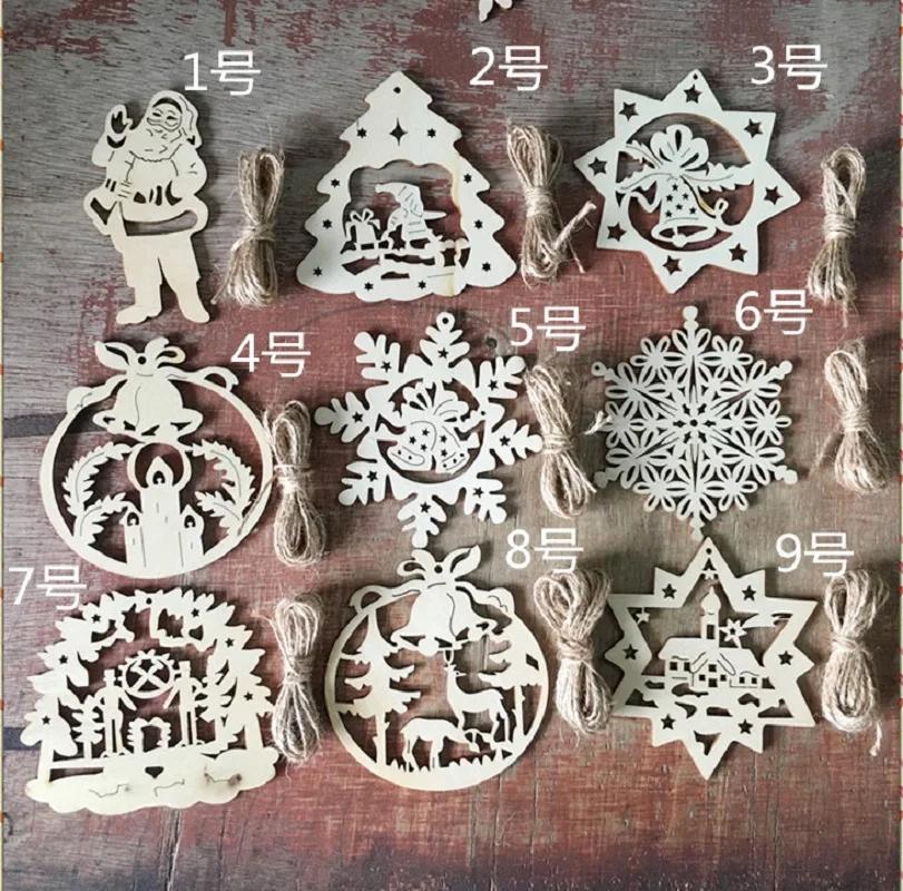 New Style 10PCS Creative Wooden Christmas Tree Ornaments Holiday Party Home Decorations Laser Cut Pendants
New Style 10PCS Creative Wooden Christmas Tree Ornaments Holiday Party Home Decorations Laser Cut Pendants
