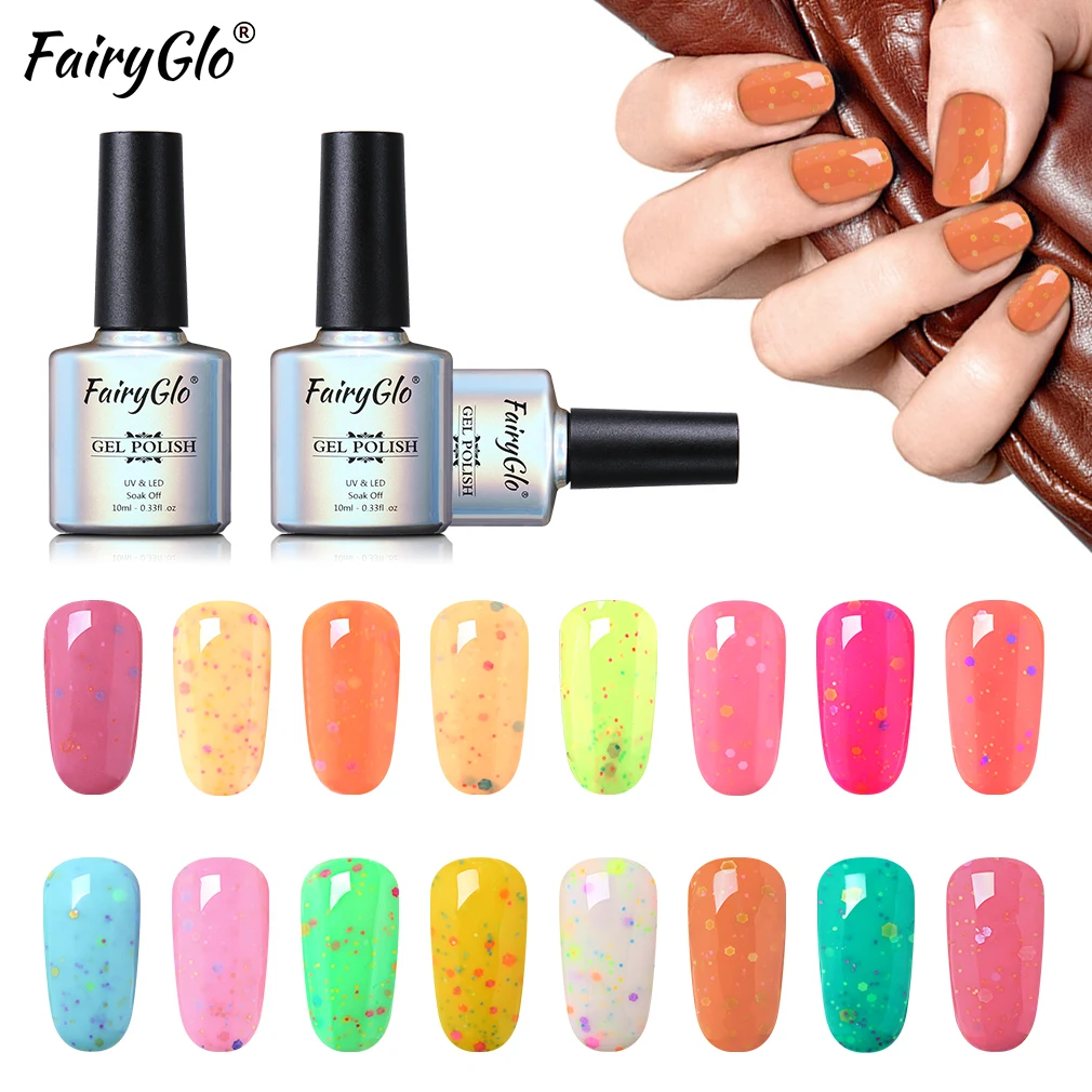 FairyGlo 10ML Cheese Candy Nail Gel Polish Soak Off UV LED Gel Varnish Long Lasting Gel Nail Need Top Base Coat Nail Art Lacquer
FairyGlo 10ML Cheese Candy Nail Gel Polish Soak Off UV LED Gel Varnish Long Lasting Gel Nail Need Top Base Coat Nail Art Lacquer