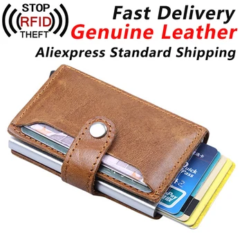 Genuine Leather Men Card Holder Rfid ID Bank Card Wallet for Men Blocking Credit Card Holder Fashion Male Purse Anti Theft Hasp
Genuine Leather Men Card Holder Rfid ID Bank Card Wallet for Men Blocking Credit Card Holder Fashion Male Purse Anti Theft Hasp