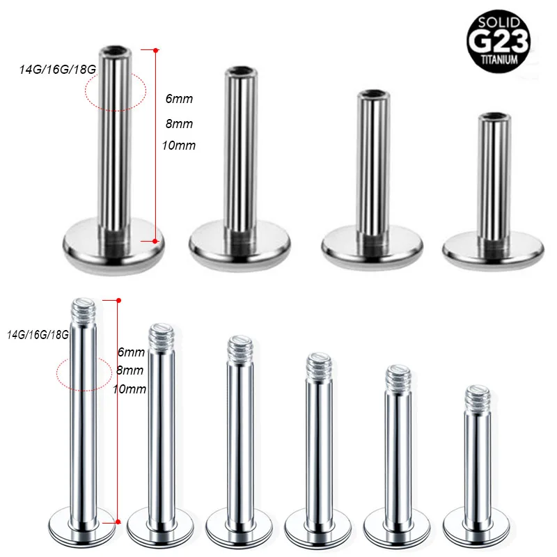 10Pcs 100% G23 Titanium 14G 16G 18G Internally Threaded Base Lip Piercing Body Jewelry Base For Labret Lip Piercing Ring Earring
10Pcs 100% G23 Titanium 14G 16G 18G Internally Threaded Base Lip Piercing Body Jewelry Base For Labret Lip Piercing Ring Earring