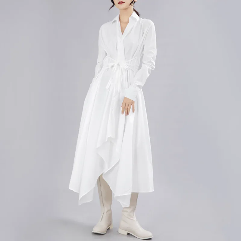 Johnature 2019 Autumn New Fashion Streetwear Loose Tie Irregular Vintage Women Dresses Solid Color Turn-down Collar Female Dress
Johnature 2019 Autumn New Fashion Streetwear Loose Tie Irregular Vintage Women Dresses Solid Color Turn-down Collar Female Dress