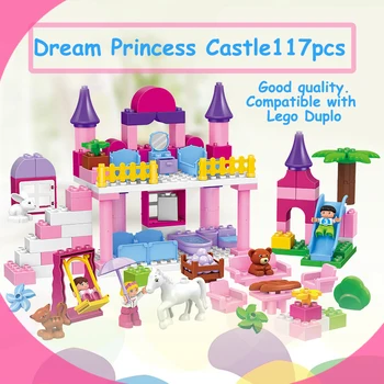 117PCS Princess Castle particle building blocks DIY toys Early Learning toy for girls self-locking blocks compatible with dduplo
117PCS Princess Castle particle building blocks DIY toys Early Learning toy for girls self-locking blocks compatible with dduplo