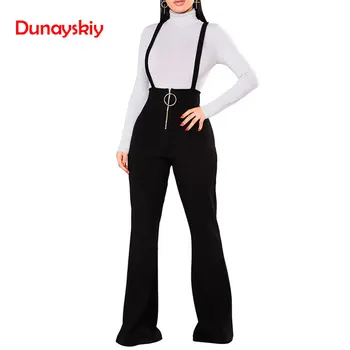 Wide Leg High Waist Women Pants Straps Casual Elegant Flare Pants New Spring Autumn Front Zipper Suspenders Long Trouser
Wide Leg High Waist Women Pants Straps Casual Elegant Flare Pants New Spring Autumn Front Zipper Suspenders Long Trouser