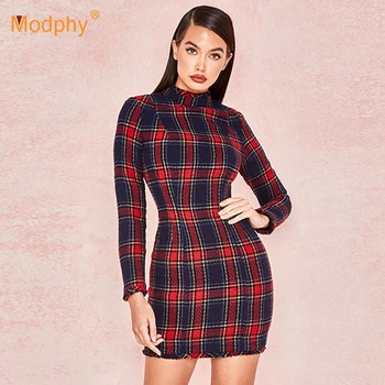 Women's 2019 Spring New Long Sleeve Mini Dress Sexy Plaid Club Celebrity Party Bodycon Women's Dress Street Costume
Women's 2019 Spring New Long Sleeve Mini Dress Sexy Plaid Club Celebrity Party Bodycon Women's Dress Street Costume