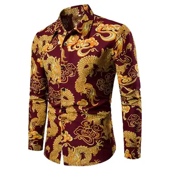 Loldeal Flower Shirt Men's Lapel Collar Shirt Summer Casual Button Camisa Men's Long Sleeve Shirt
Loldeal Flower Shirt Men's Lapel Collar Shirt Summer Casual Button Camisa Men's Long Sleeve Shirt