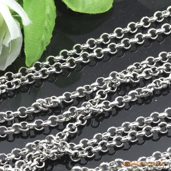 Iron Metal Rhodium Plated 2/2.5/3.2/3.5/4/5/6/7/8/10mm Jewelry Necklace Chains Circle Rolo Links 100 Meters/Troll
Iron Metal Rhodium Plated 2/2.5/3.2/3.5/4/5/6/7/8/10mm Jewelry Necklace Chains Circle Rolo Links 100 Meters/Troll