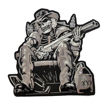 Iron Patches For Clothing Hand With Gun Skull Vest Motorcycle Embroidered Iron On Back Of Jacket Patch DIY Black Twill Fabric
Iron Patches For Clothing Hand With Gun Skull Vest Motorcycle Embroidered Iron On Back Of Jacket Patch DIY Black Twill Fabric