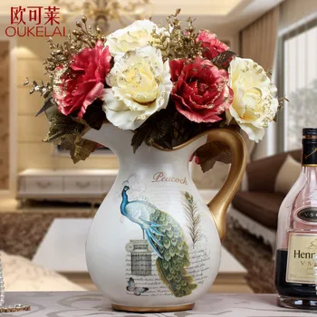European luxury peacock milk pot vase floral ornaments crafts gifts housewarming living room coffee table
European luxury peacock milk pot vase floral ornaments crafts gifts housewarming living room coffee table