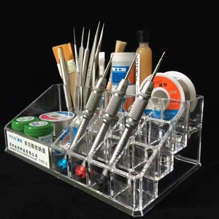 WYLIE Mobile repair parts box Brush screwdriver holder Desktop storage rack BGA repair kit Parts rack
WYLIE Mobile repair parts box Brush screwdriver holder Desktop storage rack BGA repair kit Parts rack