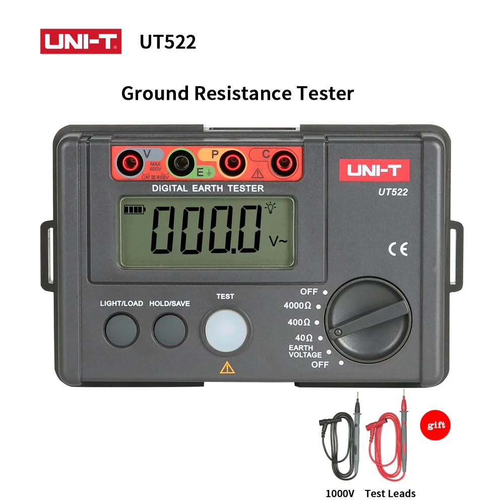 UNI-T UT522 Digital Earth Ground Resistance Tester AC Earth Insulation Resistance Tester Lightning Rod Detector Low tester
UNI-T UT522 Digital Earth Ground Resistance Tester AC Earth Insulation Resistance Tester Lightning Rod Detector Low tester