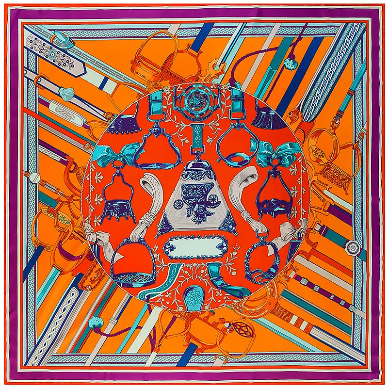 130cm New Twill Silk Scarf Fashion Design Bandana Chain Printing Winter Scarf Women Shawls Luxury Brand Silk Scarves Women Wrap
130cm New Twill Silk Scarf Fashion Design Bandana Chain Printing Winter Scarf Women Shawls Luxury Brand Silk Scarves Women Wrap
