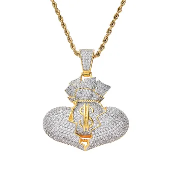 Micro Paved AAA Cubic Zirconia Bling Iced Out US Dollar Money Bag Broken Heart Pendants Necklace for Men Hip Hop Rapper Jewelry
Micro Paved AAA Cubic Zirconia Bling Iced Out US Dollar Money Bag Broken Heart Pendants Necklace for Men Hip Hop Rapper Jewelry