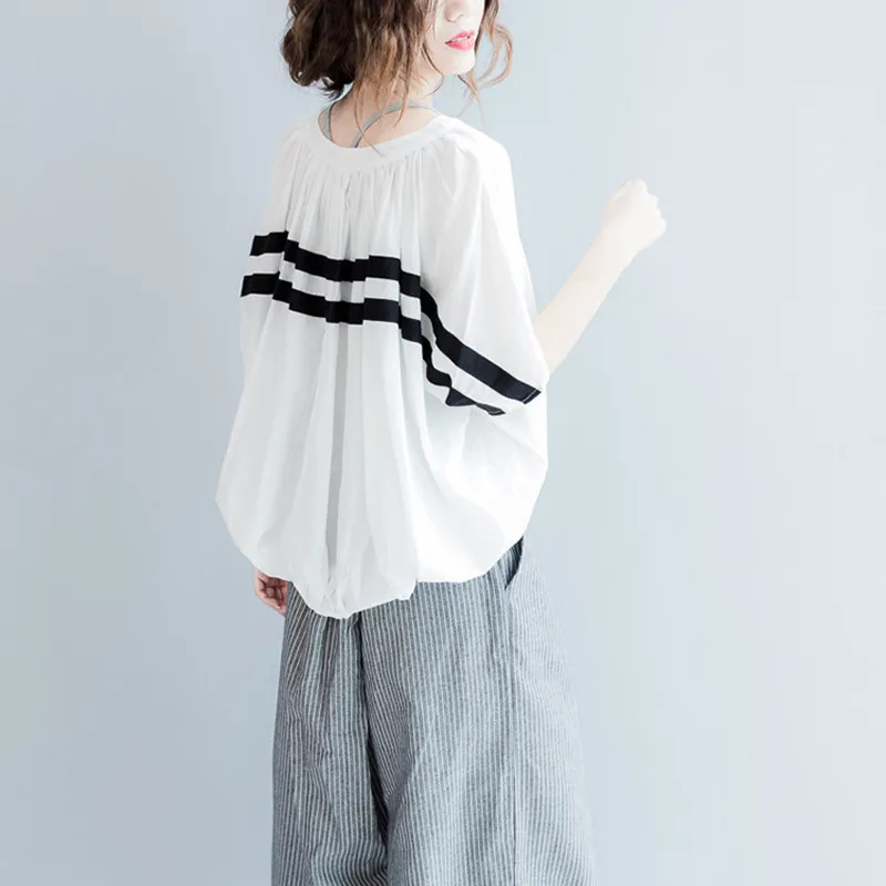 Johnature 2019 New Summer Casual Loose T-shirts Women Plus Size Striped O-neck Half Sleeve Batwing Simple Korean Tops
Johnature 2019 New Summer Casual Loose T-shirts Women Plus Size Striped O-neck Half Sleeve Batwing Simple Korean Tops