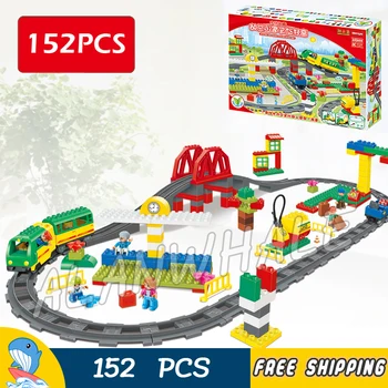 152pcs My First Ville Deluxe Train High-speed Rail Tracks Bridge Figure Building Blocks Toys Compatible With Duplo
152pcs My First Ville Deluxe Train High-speed Rail Tracks Bridge Figure Building Blocks Toys Compatible With Duplo