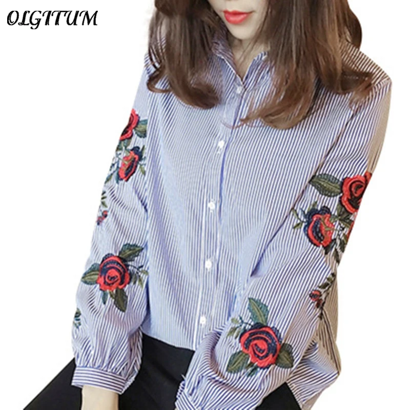 2019 New Style Sweet floar Embroidery Ladies Blouse Autumn Long Sleeve Fashion Casual Shirt Women Tops 2 colors oversize
2019 New Style Sweet floar Embroidery Ladies Blouse Autumn Long Sleeve Fashion Casual Shirt Women Tops 2 colors oversize