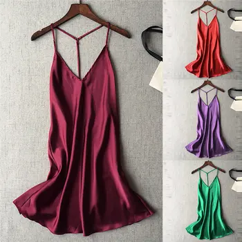 Women Sexy Satin Sleepwear Babydoll Lingerie Nightdress Pajamas Pure Color Woman's Sleepingwear Dress Sexy Camis 4 Colors S-2XL
Women Sexy Satin Sleepwear Babydoll Lingerie Nightdress Pajamas Pure Color Woman's Sleepingwear Dress Sexy Camis 4 Colors S-2XL