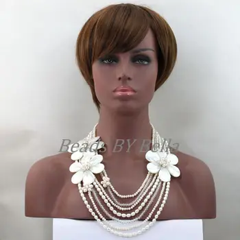 Fashion Pearl Necklace 7 Rows White Beaded Chain Necklace Handmade Shell Flower For Wedding Jewelry New Free Shipping ABL325
Fashion Pearl Necklace 7 Rows White Beaded Chain Necklace Handmade Shell Flower For Wedding Jewelry New Free Shipping ABL325