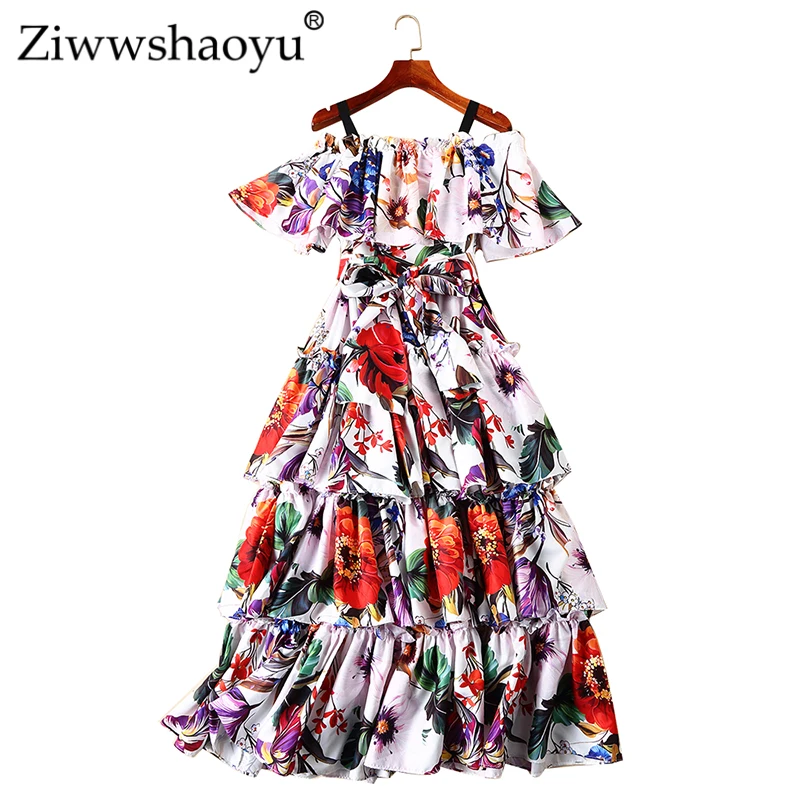 Ziwwshaoyu Sexy backless cupcake dress Slash neck Ruffles Print Party dresses 2019 spring and summer runway new women
Ziwwshaoyu Sexy backless cupcake dress Slash neck Ruffles Print Party dresses 2019 spring and summer runway new women