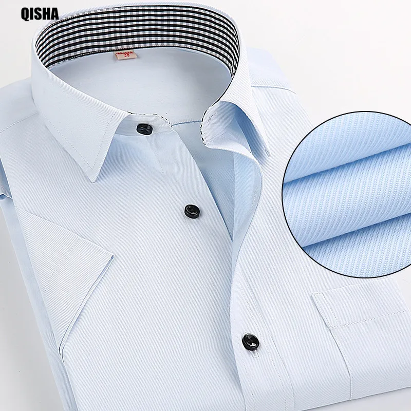 QiSha Fashion Men Blouse Stylish Short Sleeve Summer Shirts Social Business White Blue Black Male High Quality Dress Shirts DX14
QiSha Fashion Men Blouse Stylish Short Sleeve Summer Shirts Social Business White Blue Black Male High Quality Dress Shirts DX14