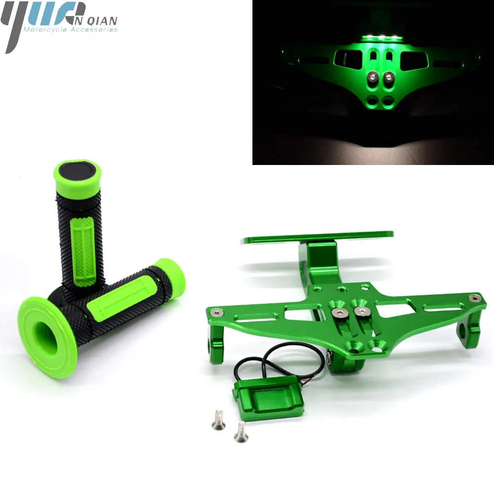 Green Motorcycle License Plate Frame Holder CNC Bracket with LED White Light for kawasaki KLX125 KDX50 ZX6RR Ninja ZX-10R ABS
Green Motorcycle License Plate Frame Holder CNC Bracket with LED White Light for kawasaki KLX125 KDX50 ZX6RR Ninja ZX-10R ABS