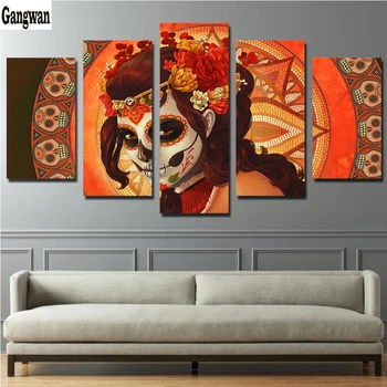 sugar skull Group 5pcs diy diamond painting diamond embroidery full square/round diamond mosaic Face girl crystal painting decor 
sugar skull Group 5pcs diy diamond painting diamond embroidery full square/round diamond mosaic Face girl crystal painting decor