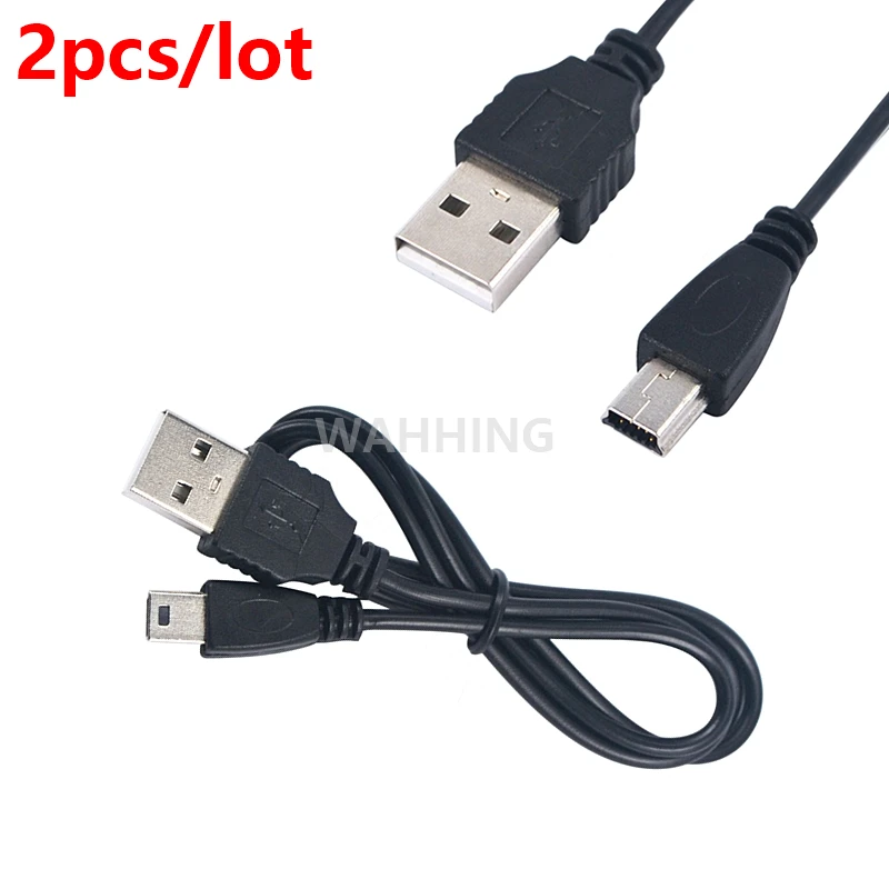 

5 контактный кабель USB 2,0 A папа-Mini USB, 2 шт., зарядный кабель для передачи данных Mini USB, шнур, адаптер для MP3 MP4 плеера, динамика HY1404